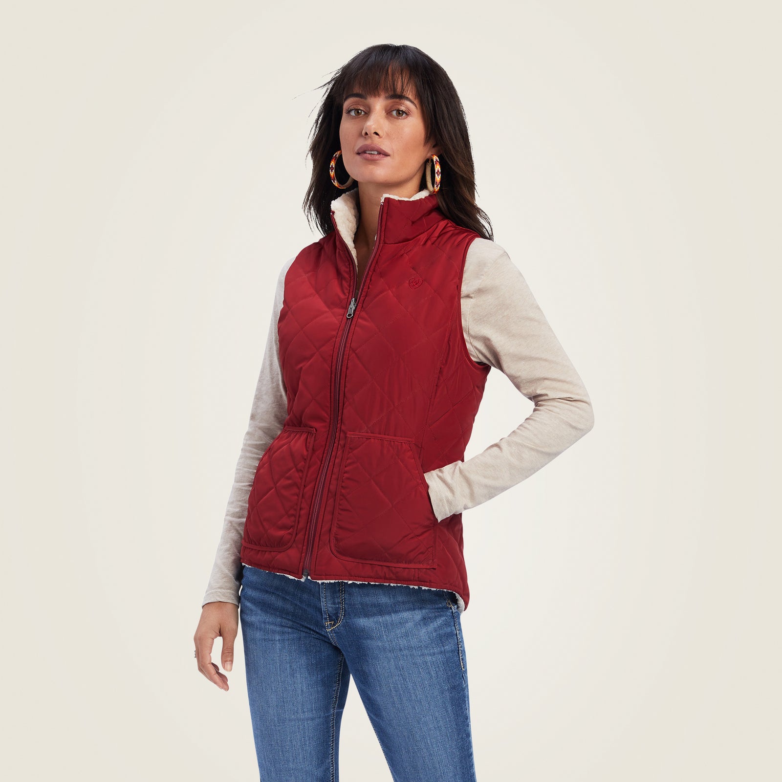 Ariat Women's Reversible Dilon Vest, Rouge Red