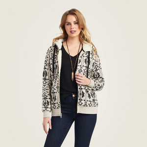 Ariat Women's REAL Sherpa Hoodie Full Zip Sweatshirt, Oaxaca Print