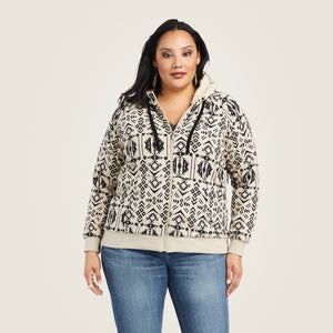 Ariat Women's REAL Sherpa Hoodie Full Zip Sweatshirt, Oaxaca Print