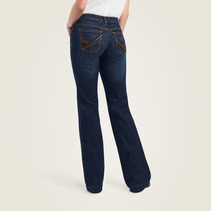 Ariat Women's Trouser Mid Rise Lexie Wide Leg Jean, Rascal