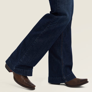 Ariat Women's Trouser Mid Rise Lexie Wide Leg Jean, Rascal