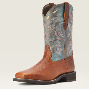 Ariat Women's Delilah Wide Square Toe Western Boot, Spiced Cider