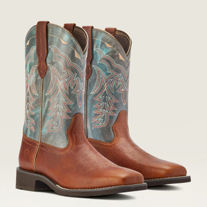 Ariat Women's Delilah Wide Square Toe Western Boot, Spiced Cider