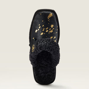 Ariat Women's Jackie Square Toe Exotic Slipper, Black Gold