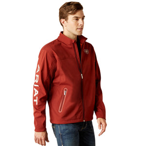 Ariat Men's New Team Softshell Jacket, Fired Brick