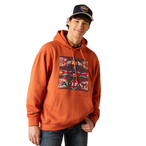 Ariat Men's Southwest Block Hoodie, Copper Oxide