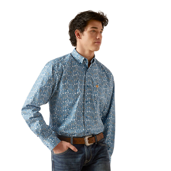 Ariat Men’s Gentry Classic Fit Long Sleeve Shirt, Sky Blue - Mora's Jeans