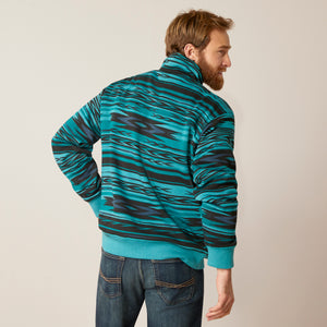 Ariat Men's Cotton-Rich Mockneck Sweatshirt, Biscay Blue Heather