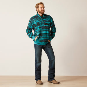 Ariat Men's Cotton-Rich Mockneck Sweatshirt, Biscay Blue Heather