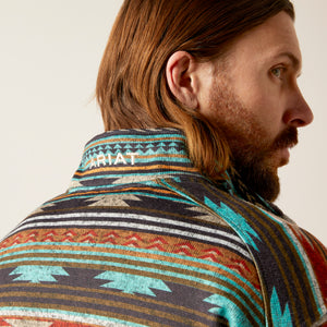Ariat Men's Caldwell 1/4 Zip Sweater, Biscay Bay Serape