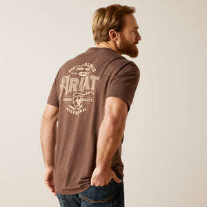 Ariat Men's Ariat Western Wheat T-Shirt, Brown Heather