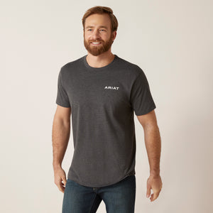 Ariat Men's Ariat Wooden Badges T-Shirt, Charcoal Heather