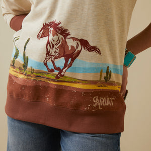 Ariat Women's Wild Horse Sweatshirt, Oatmeal Heather