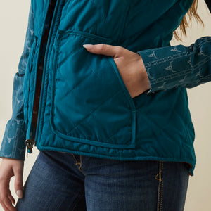 Ariat Women's Reversible Dilon Vest, Deep Lagoon