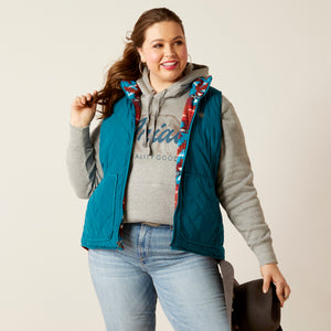 Ariat Women's Reversible Dilon Vest, Deep Lagoon