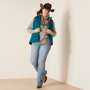 Ariat Women's Reversible Dilon Vest, Deep Lagoon