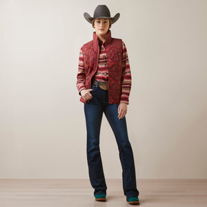 Ariat Women's REAL Crius Vest, Burnt Rose Print