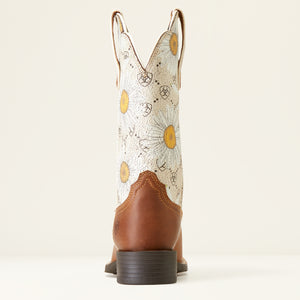 Ariat Women's Round Up Wide Square Toe Western Boot, Canyon Brown