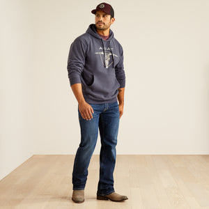 Ariat Men's Southwestern Longhorn Hoodie, Odyssey Grey