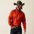 Ariat Men's Team Logo Twill Classic Fit Long Sleeve Shirt, Dark Orange|White