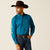 Ariat Men's Team Logo Twill Classic Fit Long Sleeve Shirt, Dark Teal|White