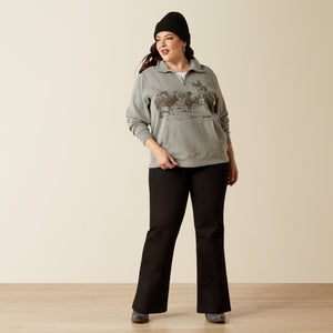 Ariat Women's 1/2 Zip Sweatshirt, Heather Grey