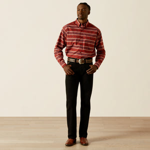 Ariat Men's Tiago Classic Fit Long Sleeve Shirt, Red