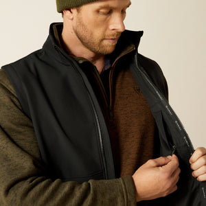 Ariat Men's Logo Softshell Vest, Black