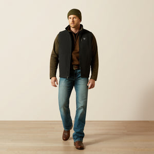 Ariat Men's Logo Softshell Vest, Black