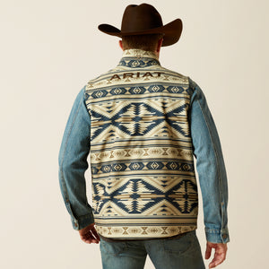 Ariat Men's Logo Softshell Vest, White Pepper Southwest