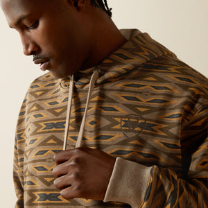 Ariat Men's All Over Print Hoodie, Khaki Southwest
