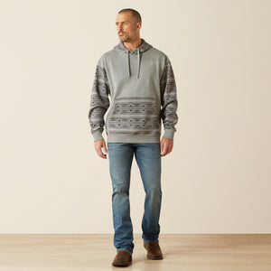 Ariat Men's Southwestern Color Block Hoodie, Grey Geo Serape