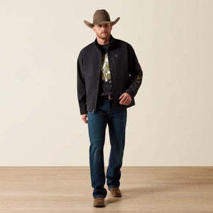 Ariat Men's Logo Softshell PBR Jacket, Black