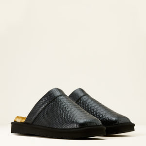 Ariat Men's Silversmith Square Toe Exotic Slipper, Black
