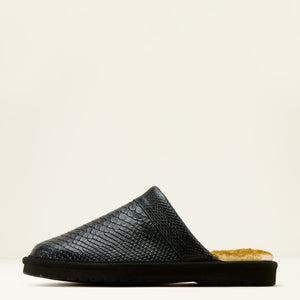 Ariat Men's Silversmith Square Toe Exotic Slipper, Black