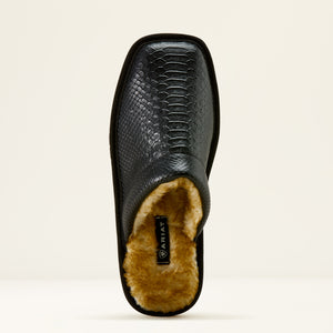 Ariat Men's Silversmith Square Toe Exotic Slipper, Black