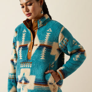 Ariat Women's Berber Snap Front Sweatshirt, Agave Southwest Print