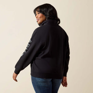 Ariat Women's Logo 1/2 Zip Sweatshirt, Black