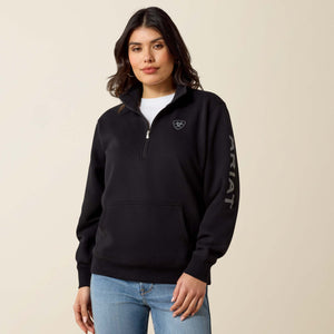 Ariat Women's Logo 1/2 Zip Sweatshirt, Black
