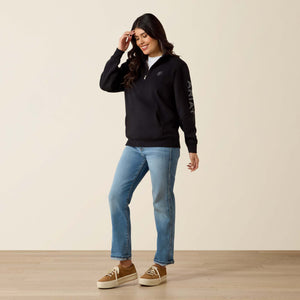 Ariat Women's Logo 1/2 Zip Sweatshirt, Black