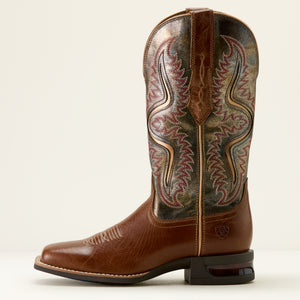 Ariat Women's Captivate Wide Square Toe Western Boot, Dark Tan