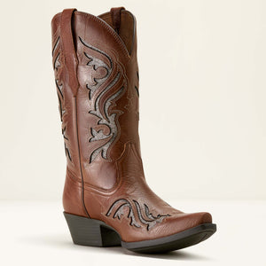 Ariat Women's Heritage Bliss X Toe Western Boot, Dark Tan