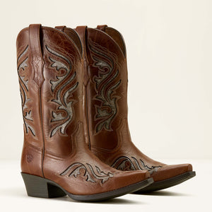 Ariat Women's Heritage Bliss X Toe Western Boot, Dark Tan