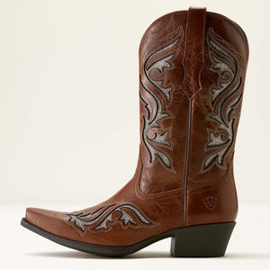 Ariat Women's Heritage Bliss X Toe Western Boot, Dark Tan