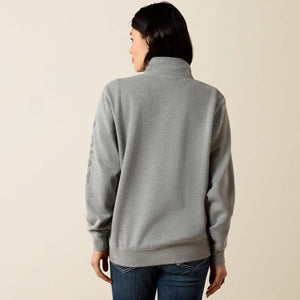 Ariat Women's Logo 1/2 Zip Sweatshirt, Heather Grey