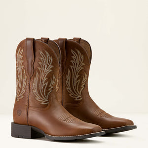 Ariat Women's Round Up Filly Wide Square Toe Western Boot, Sorrel Crunch