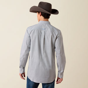Ariat Men's Nola Fitted Long Sleeve Shirt, White Multi Geo Print