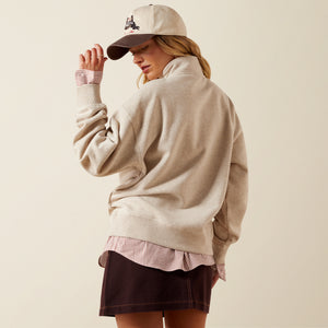 Ariat Women's Running Wild 1/2 Zip Sweatshirt, Oatmeal Heather