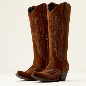 Ariat Women's Casanova X Toe Western Boot, Oiled Tan Suede