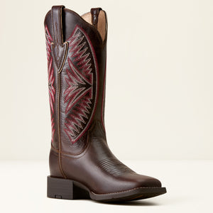 Ariat Women's Round Up Ruidoso Wide Square Toe Western Boot, Arizona Brown